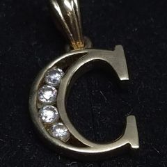 Vintage Sheffield 9ct Gold Letter C Pendant Fully Hallmarked