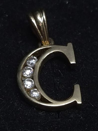 Vintage Sheffield 9ct Gold Letter C Pendant Fully Hallmarked