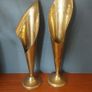 A Fabulous Pair of Rare Antique/Vintage Brass Arts & Crafts Style "Calla Lily" or "Trumpet" Vases with Hand-Beaten Repousse Finish  - Priced as a Pair, But Can be Sold Separately Image 7