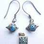 Vintage Sterling Silver 925 Blue Evil Eye Earrings and Pendant 2,1g Image 8