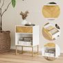 Bedside Table with Drawer and Large Shelf, 15.7 Wide Nightstand, Modern Bedside Cabinet Table for Bedroom, Living Room, Office White Image 5