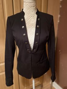 Military style black blazer