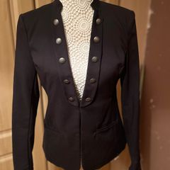 Military style black blazer