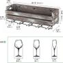 Wall Mounted Rustic Wood Wine Storage Rack with Metal Glass Holder, Holds 6 bottles, 5 Glasses, Decorative for Home Bar, Dining Room, Kitchen - MK566A Image 3