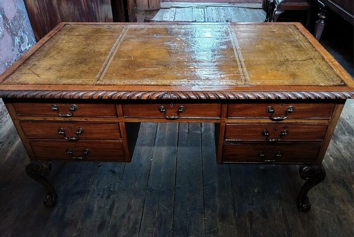 A Chippendale style mahogany Partners Desk