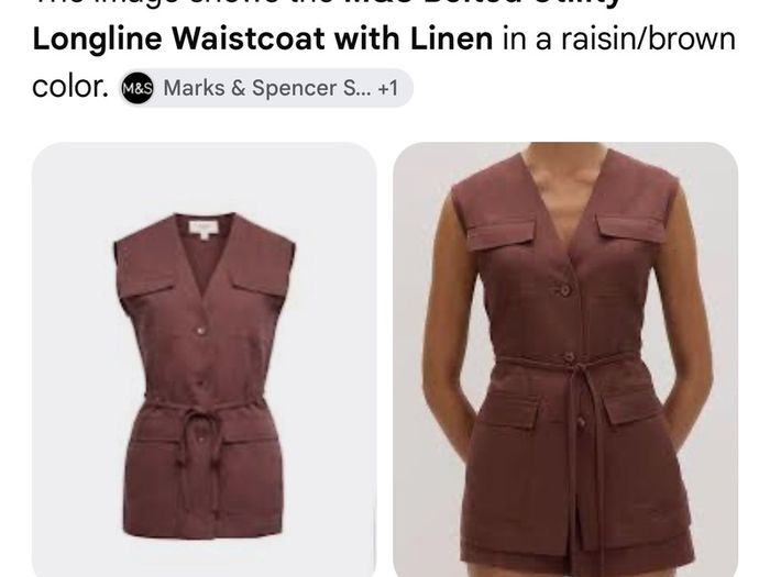 M&S linen wide trousers  utility waistcoat set
