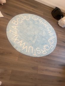 Blue alphabet rug