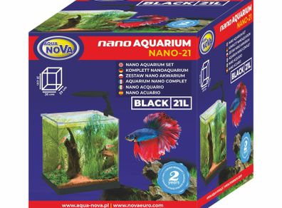 Aqua Nova Aquarium Set NANO-21 Black 21L LED Light And Filter