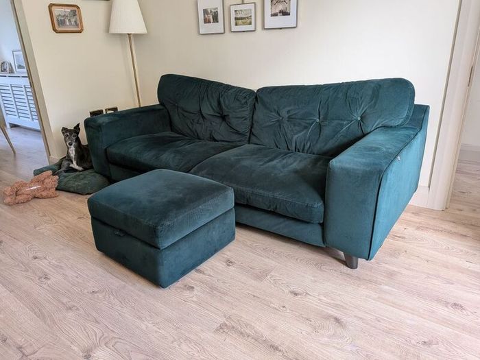 4 seater sofa and footstool