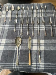 19-Piece Vintage EPNS Silver-Plated Cutlery & Serving Utensil Lot