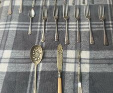 19-Piece Vintage EPNS Silver-Plated Cutlery & Serving Utensil Lot