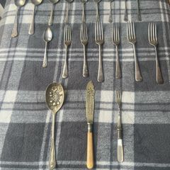 19-Piece Vintage EPNS Silver-Plated Cutlery & Serving Utensil Lot
