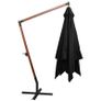 Hanging Parasol with Pole Black 3x3 m Solid Fir Wood Image 6