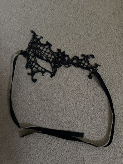 Fake Nose Halloween Costume/Red Mouth Mask/Nose & mouth mask/ black cut  out eye mask