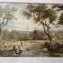 Unsigned Antique 19th century English school watercolour pastoral Landscape with church spire and figures Image 7