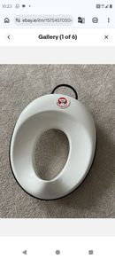 baby bjorn kids toilet seat white black, fits round and Square toilets, size adjustable