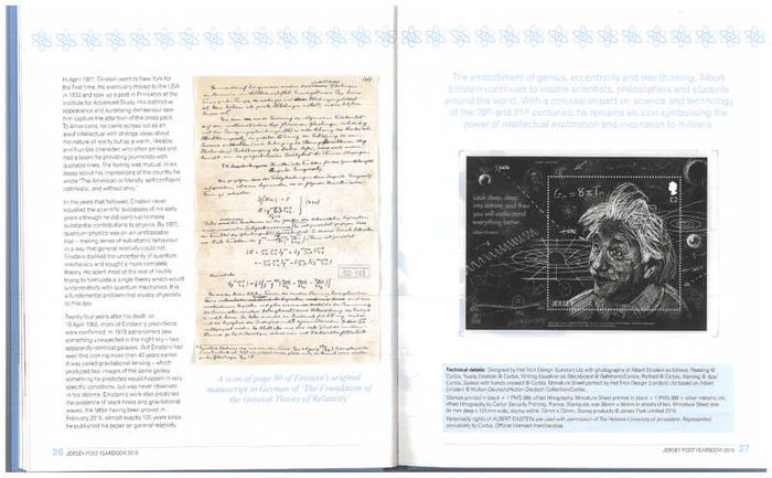 2016 Jersey Stamp Year Book (hardback) issued by Jersey Post with 28 images of contents