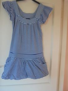 Navy/White Striped Cotton Dress for Sale