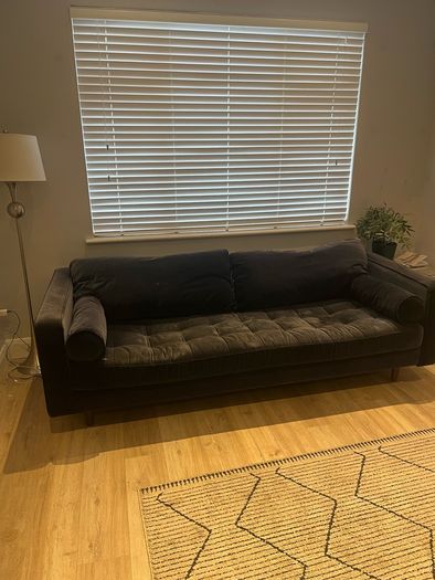 Navy three seater sofa