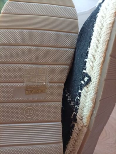 black faux suede Espadrilles size 39