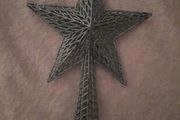 large blue glitter tree top star