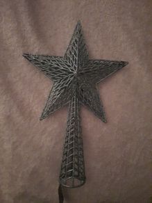 large blue glitter tree top star