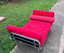 Red Single Sofa Bed / Futon Chair