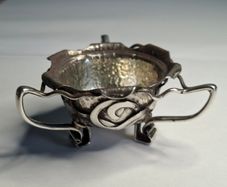Sterling Silver three handled Irish design hammered finish bowl 1902