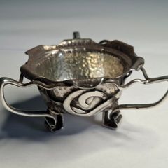 Sterling Silver three handled Irish design hammered finish bowl 1902