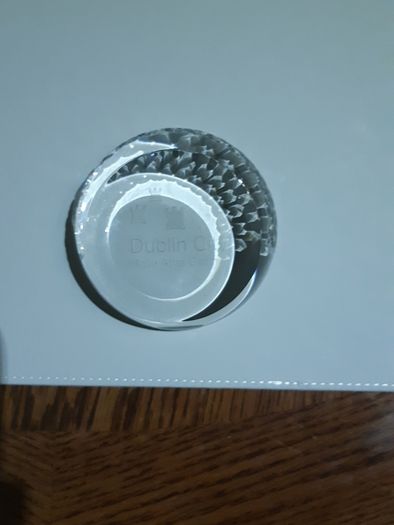 Dublin crystal paperweight