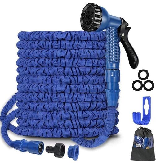 100Ft Expandable Garden Hose Pipe,Flexible Expanding Magic Hose with 3/4", 1/2" Fittings,Garden Hose with 7 Function Spray Nozzle (FREE POSTAGE)