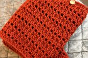 Hand made,rust-colored, crocheted poncho/Shawl
