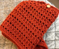 Hand made,rust-colored, crocheted poncho/Shawl
