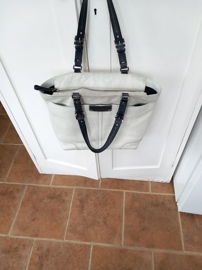 Coach Large Off White Black Trim Large Bag