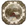 Set of 3 Vintage The Friendly Village The Covered Bridge by Johnson Bros Square Bone China Plates Image 5
