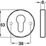 Escutcheon, Euro Profile, 53 mm, Stainless Steel Image 4