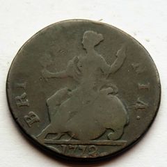 1772 Copper Half a penny King George III
