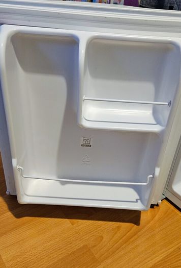 Compact white mini fridge