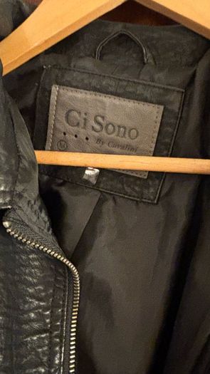 Ci Sono by Cavalini Oversized Faux Leather Bomber Jacket, Black, Size M