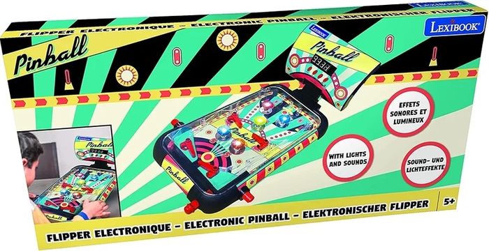 Electronic table pinball, Action and reflex game for children and family, LCD screen, light and sound effects
