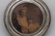 Antique photograph in silver frame