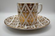 Royal Crown Duchy Gold Fleur-de-Lis Cup &amp; Saucer