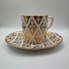 Royal Crown Duchy Gold Fleur-de-Lis Cup & Saucer