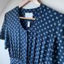Max Vintage 100% Pure Silk Navy Blue Medallion Dress Size 14 Image 2