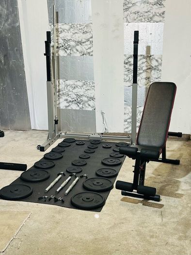 Branded: Cast Iron Weights Folding Rack Bench Bars