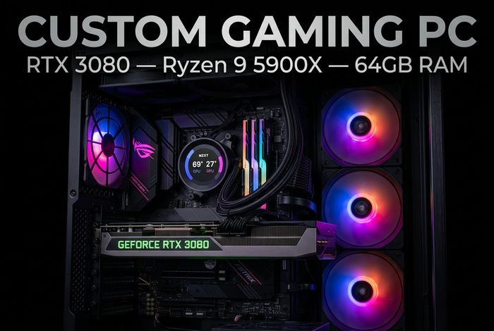 Gaming custom PC RYZEN 5900x 64gb 2tb NVME RTX3080
