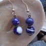 Handmade earrings.Purple/white earrings.Gift Image 2