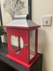 Large Wooden & Metal Candle Holder