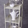 Bathroom Shelf Country Style White Standing Shelf Metal Shelf Antique Bathroom Cabinet Image 2
