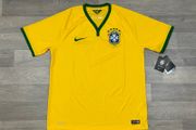 NEW Authentic Nike Brazil 2014 Home Jersey Shirt Mens Large